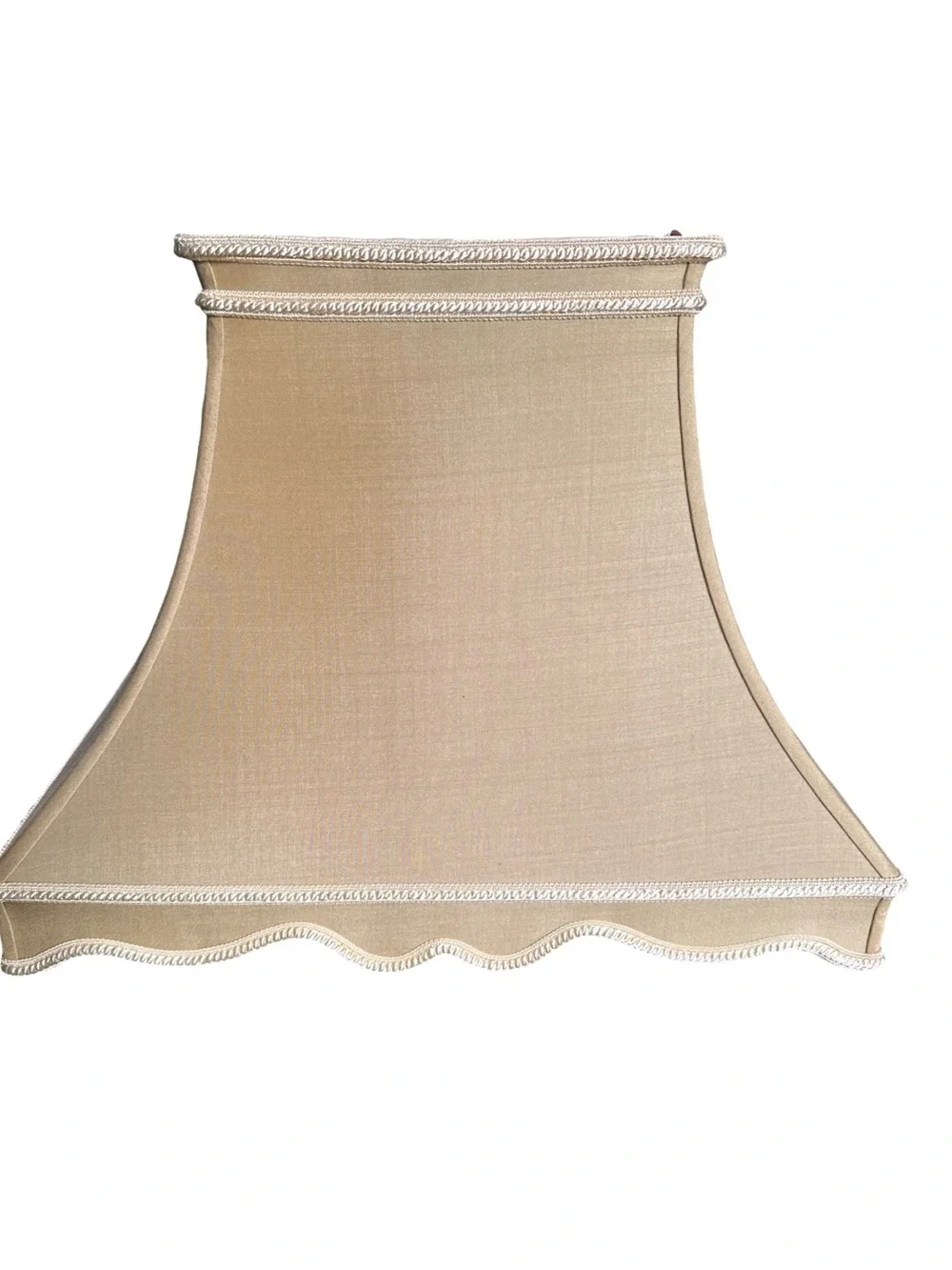 Vintage Gold Fabric Lantern Shade with Cream Trim